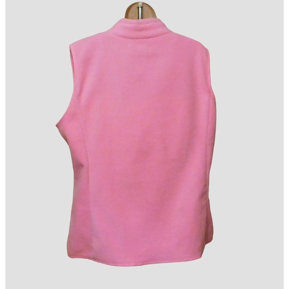 Fuinloth Fleece Vest XL Pink Sleeveless Zipper Pockets Polyester Soft NEW - Picture 6 of 8